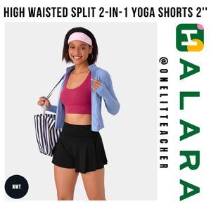 HALARA High Waisted Split 2-in-1 Yoga Shorts NWT
